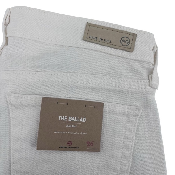NEW AG Adriano Goldschmied The Ballard Slim Boot Jeans in White Size 26R - Picture 7 of 12